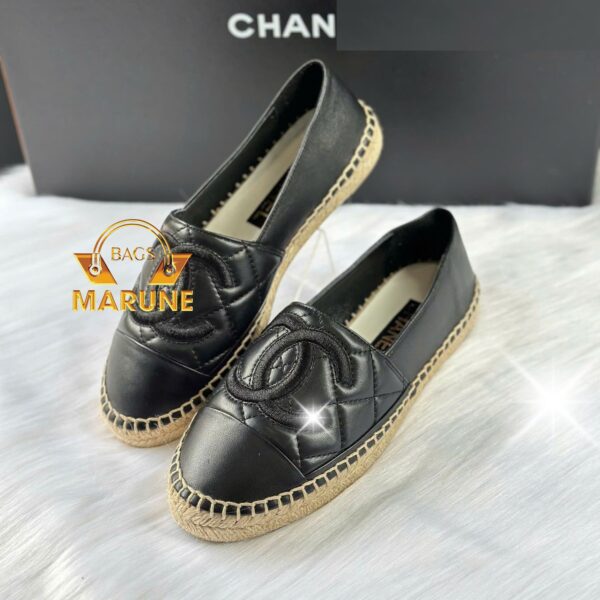 Giày nữ Đế Xuồng Espadrilles Da Cừu Cao Cấp CHNEL* Classic Cao 5cm.
