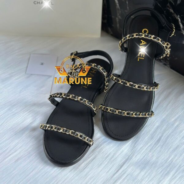 Dép Nữ Sandals Lambskin Cao Cấp CHNEL* Classic Đan Chéo