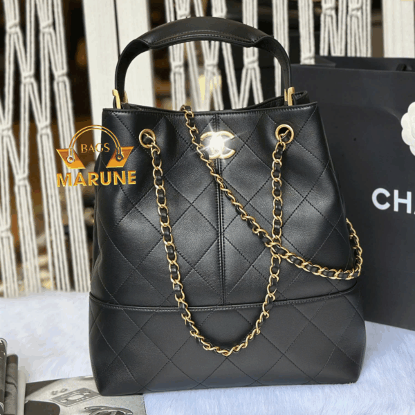 Túi Xách Cao Cấp Nel Shopping Bag hàng Hiệu Da Bê Calfskin Chuẩn Size Lớn Màu Đen