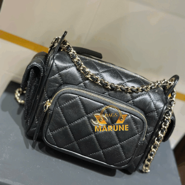 Túi Xách Nữ Đeo Chéo Nel Camera Bag with Pockets Size 24cm Hàng Hiệu Cao Cấp Màu Đen .
