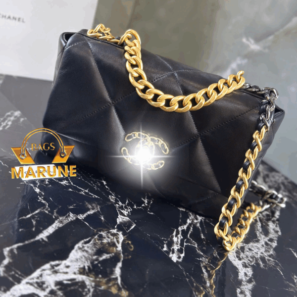 Túi Xách Đeo Vai Chan C19 Small Flap Bag Màu Đen Hàng Cao Cấp
