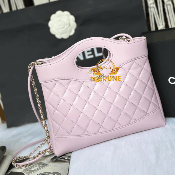 Túi Xách Nữ Hàng Hiệu Nel Small C31 Shopper Màu Hồng Da Lambskin Khóa Gold - CNC31