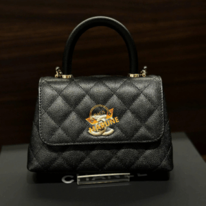 Túi Xách Nữ Hàng Hiệu Cao Cấp Nel Coco handle Mini Da Caviar Màu Đen.
